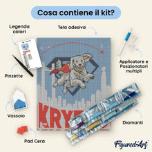 Carica l'immagine nel visualizzatore di Gallery, Diamond Painting - Krypto in volo - Superman 40x50cm tela già incorniciata