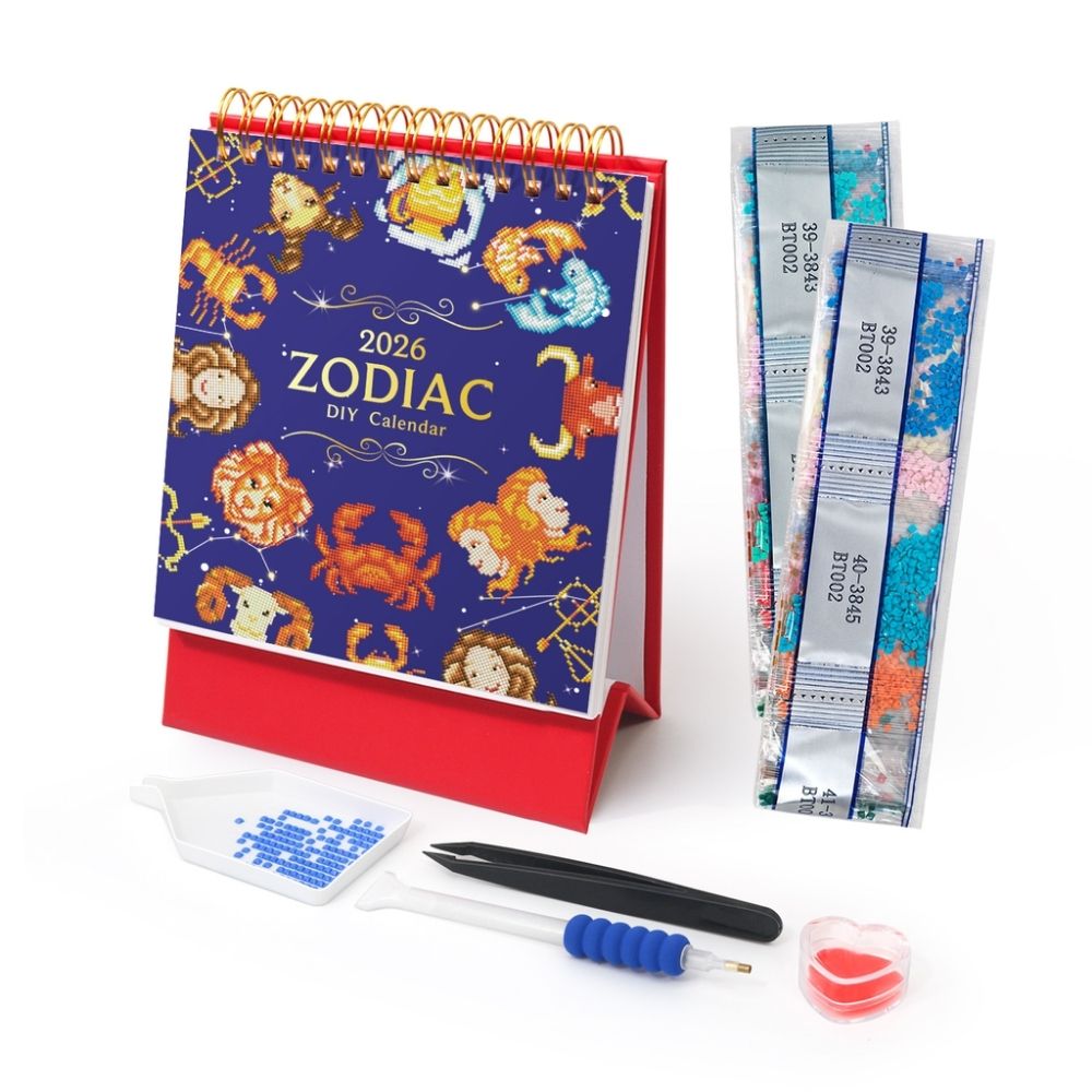 Calendario Diamond Painting 2026 - Segni Zodiacali Figured'Art