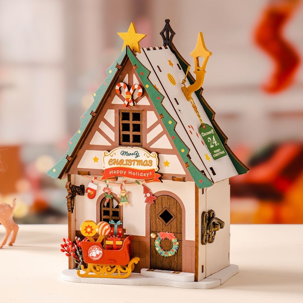 Casa in Miniatura 3D - Casa di Natale Brillante