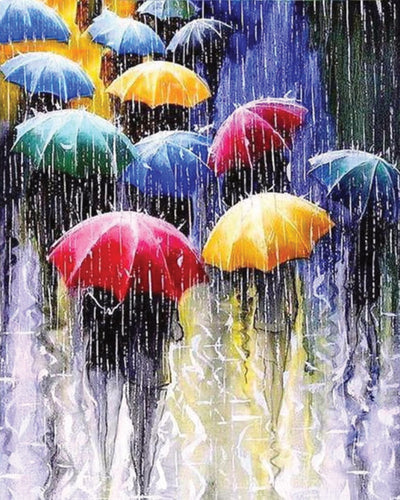 Diamond Painting - Ombrelli Sotto La Pioggia