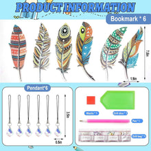 Carica l'immagine nel visualizzatore di Gallery, Segnalibri Diamond Painting 6x - Piuma