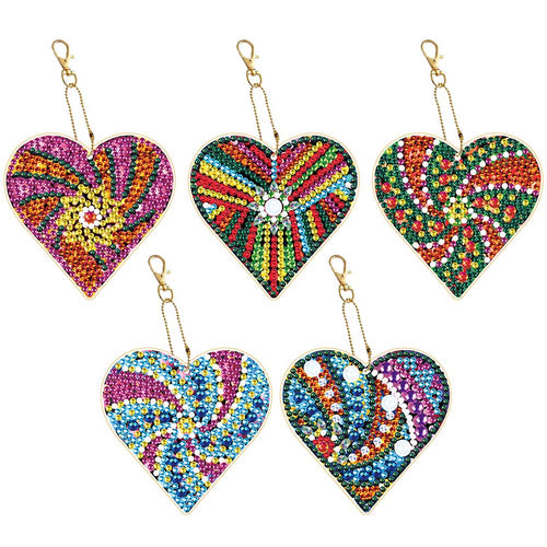 Ciondolo a Forma di Cuore Diamond Painting Set di 5 pezzi 2