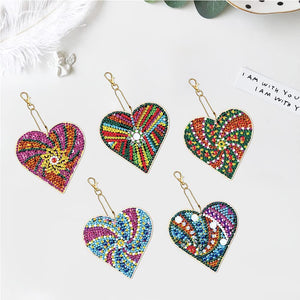 Ciondolo a Forma di Cuore Diamond Painting Set di 5 pezzi 2