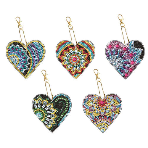Ciondolo a Forma di Cuore Diamond Painting Set di 5 pezzi 3
