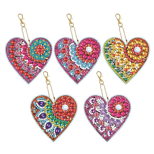 Ciondolo a Forma di Cuore Diamond Painting Set di 5 pezzi 4