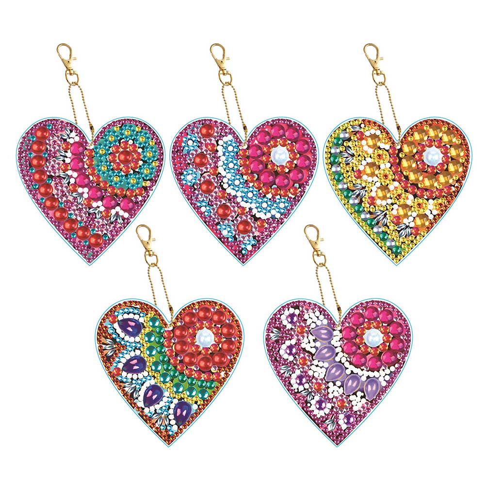 Ciondolo a Forma di Cuore Diamond Painting Set di 5 pezzi 4