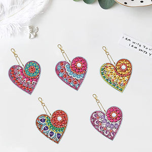 Ciondolo a Forma di Cuore Diamond Painting Set di 5 Pezzi 4