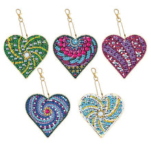 Carica l&#39;immagine nel visualizzatore di Gallery, Ciondolo a Forma di Cuore Diamond Painting Set di 5 Pezzi 5