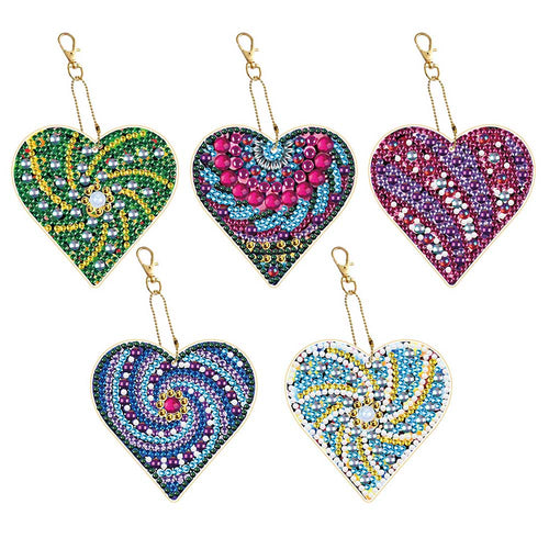 Ciondolo a Forma di Cuore Diamond Painting Set di 5 Pezzi 5
