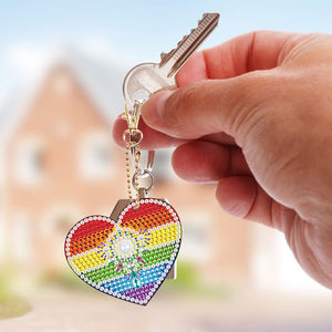 Ciondolo Diamond Painting Cuori Arcobaleno Set di 5 pezzi
