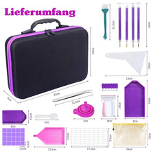 Carica l&#39;immagine nel visualizzatore di Gallery, Astuccio per Diamond Painting in Viola con 60 Scomparti + Accessori