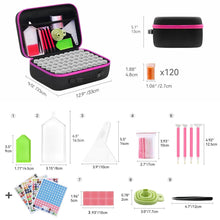 Carica l&#39;immagine nel visualizzatore di Gallery, Astuccio Diamond Painting Rosa con 120 Scomparti + Accessori