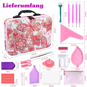 Astuccio Diamond Painting Farfalle con 60 Scomparti + Accessori