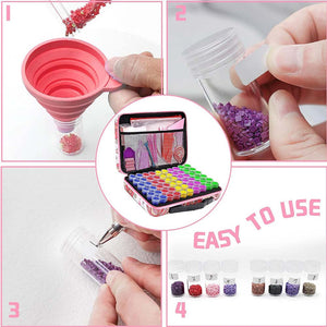 Astuccio Diamond Painting Farfalle con 60 Scomparti + Accessori