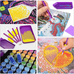 Astuccio Diamond Painting Farfalle con 70 Scomparti + Accessori