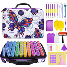 Carica l&#39;immagine nel visualizzatore di Gallery, Astuccio Diamond Painting Farfalle con 70 Scomparti + Accessori