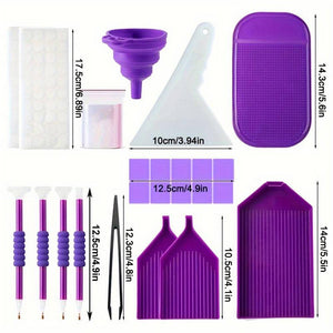 Astuccio Diamond Painting Viola con 60 Scomparti + Accessori