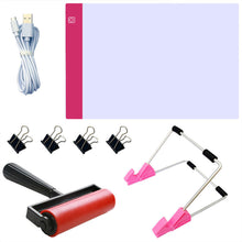 Carica l&#39;immagine nel visualizzatore di Gallery, Pad LED Diamond Painting Rosa + Accessori A4