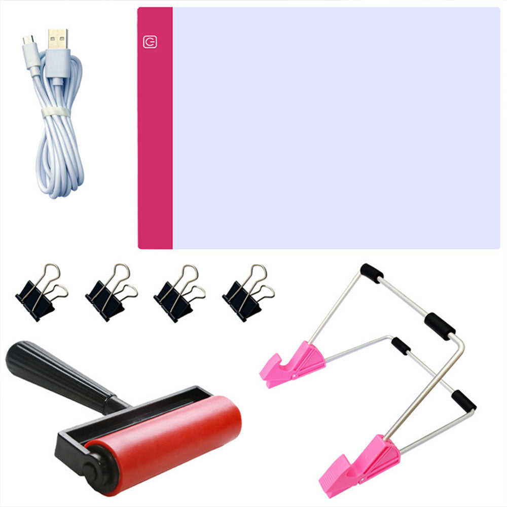 Pad LED Diamond Painting Rosa + Accessori A4