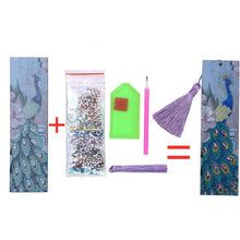 Carica l'immagine nel visualizzatore di Gallery, Segnalibro Diamond Painting con Pavone