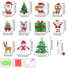 Carica l'immagine nel visualizzatore di Gallery, Portachiavi Diamond Painting Natale 11 Pezzi