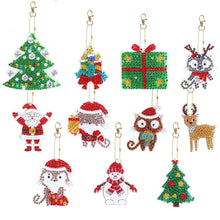 Carica l'immagine nel visualizzatore di Gallery, Portachiavi Diamond Painting Natale 11 Pezzi