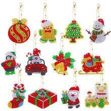 Carica l'immagine nel visualizzatore di Gallery, Portachiavi Diamond Painting Natale 12 Pezzi
