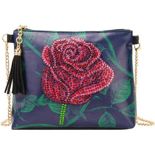 Borsa Diamond Painting Rosa Rossa
