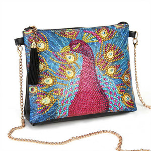 Borsa Diamond Painting Pavone Rosso