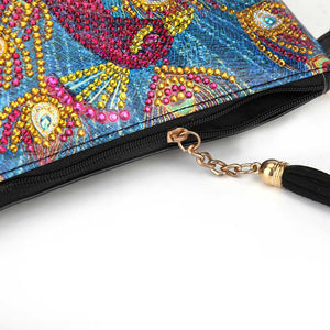 Borsa Diamond Painting Pavone Rosso