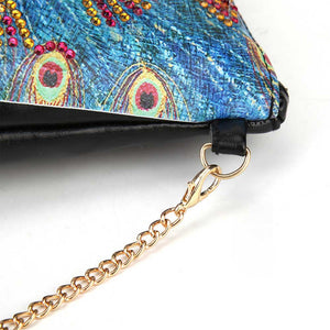 Borsa Diamond Painting Pavone Rosso