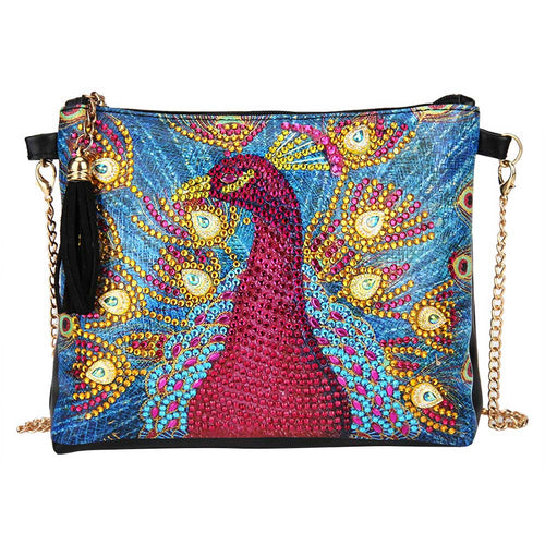 Sac Diamond Painting Pavone Rosso