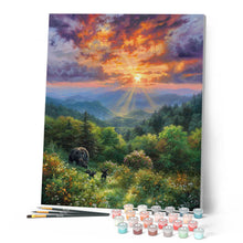 Carica l'immagine nel visualizzatore di Gallery, Dipingere con i numeri - Orso e tramonto Figured'Art
