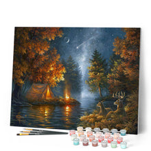 Carica l'immagine nel visualizzatore di Gallery, Dipingere con i numeri - Camping sotto una notte stellata Figured'Art