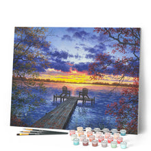 Carica l'immagine nel visualizzatore di Gallery, Dipingere con i numeri - Ponte e Lago al tramonto Figured'Art