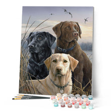 Carica l'immagine nel visualizzatore di Gallery, Dipingere con i numeri - Trio di Labrador Figured'Art