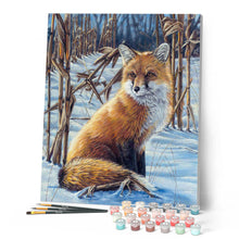 Carica l'immagine nel visualizzatore di Gallery, Dipingere con i numeri - Volpe nella neve Figured'Art