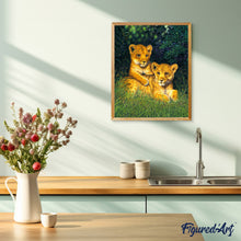 Carica l'immagine nel visualizzatore di Gallery, Dipingere con i numeri - Cuccioli di leone