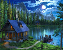 Carica l'immagine nel visualizzatore di Gallery, Dipingere con i numeri - Lago notturno