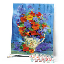 Carica l'immagine nel visualizzatore di Gallery, Dipingere con i numeri - Bouquet arancione e viola Figured'Art
