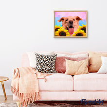Carica l'immagine nel visualizzatore di Gallery, Dipingere con i numeri - Cane e girasoli geometrici