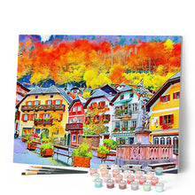 Carica l'immagine nel visualizzatore di Gallery, Dipingere con i numeri - Villaggio svizzero colorato Figured'Art