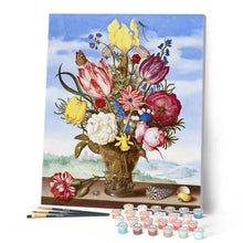 Carica l'immagine nel visualizzatore di Gallery, Dipingere con i numeri - Bouquet di fiori su una sporgenza - Ambrosius Bosschaert Figured'Art