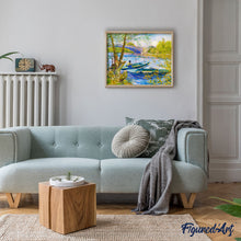 Carica l'immagine nel visualizzatore di Gallery, Dipingere con i numeri - Pesca in primavera, ponte di Clichy - Van Gogh