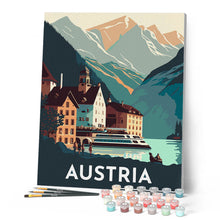Carica l'immagine nel visualizzatore di Gallery, Dipingere con i numeri - Poster di viaggio a Hallstatt Figured'Art