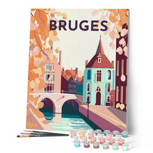 Carica l'immagine nel visualizzatore di Gallery, Dipingere con i numeri - Poster di viaggio a Bruges Figured'Art