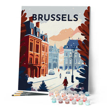 Carica l'immagine nel visualizzatore di Gallery, Dipingere con i numeri - Poster di viaggio a Bruxelles Figured'Art