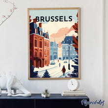 Carica l&#39;immagine nel visualizzatore di Gallery, Dipingere con i numeri - Poster di viaggio a Bruxelles