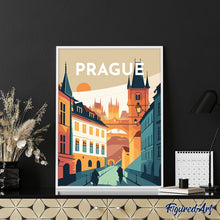 Carica l'immagine nel visualizzatore di Gallery, Dipingere con i numeri - Poster di viaggio a Praga