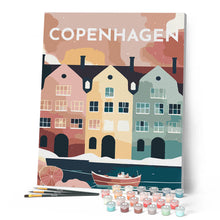 Carica l'immagine nel visualizzatore di Gallery, Dipingere con i numeri - Poster di viaggio a Copenaghen Figured'Art